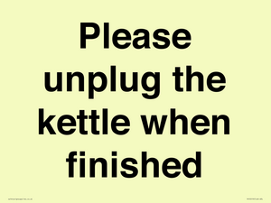 Please unplug the kettle when finished